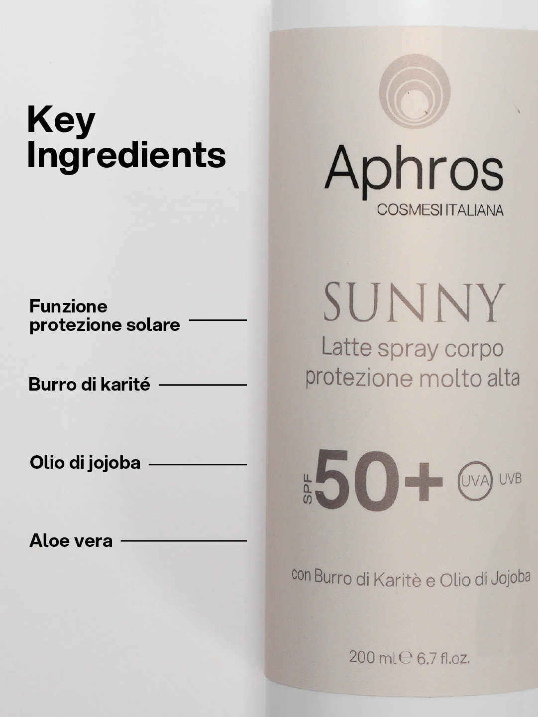 Latte Spray Corpo Protezione Molto Alta SPF 50+ — ingredienti